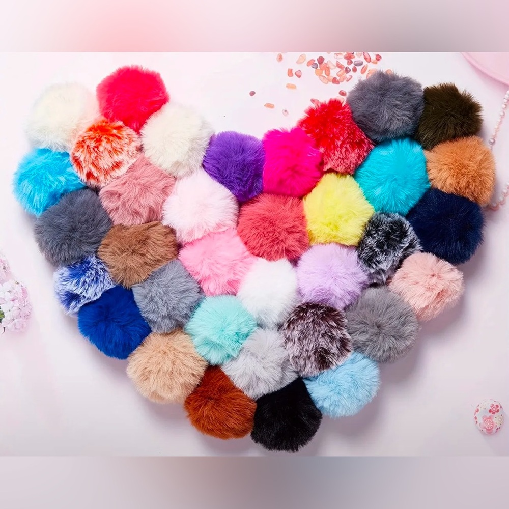2/$6 Fluffy Pom-Pom Keychain
